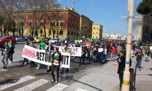 Protesta për Parkun e Tiranës. Foto: Gjergj Erebara?BIRN
